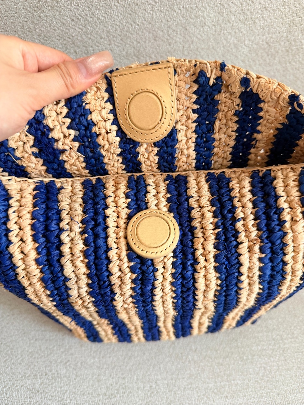 Madewell Striped Woven Shoulder Bag in Natural & Navy - Picture 6 of 9